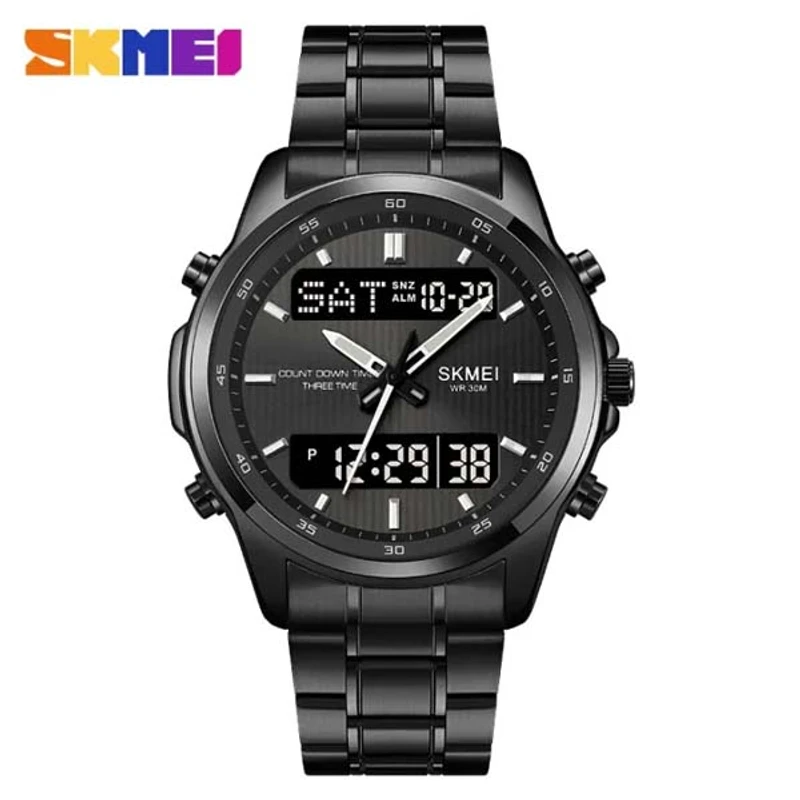 Skmei men electronic watch dual display electronic watch multifunctional fashion business style for men ( master Copy ) (P-1358) - ডেলিভারী চার্জ ফ্রী