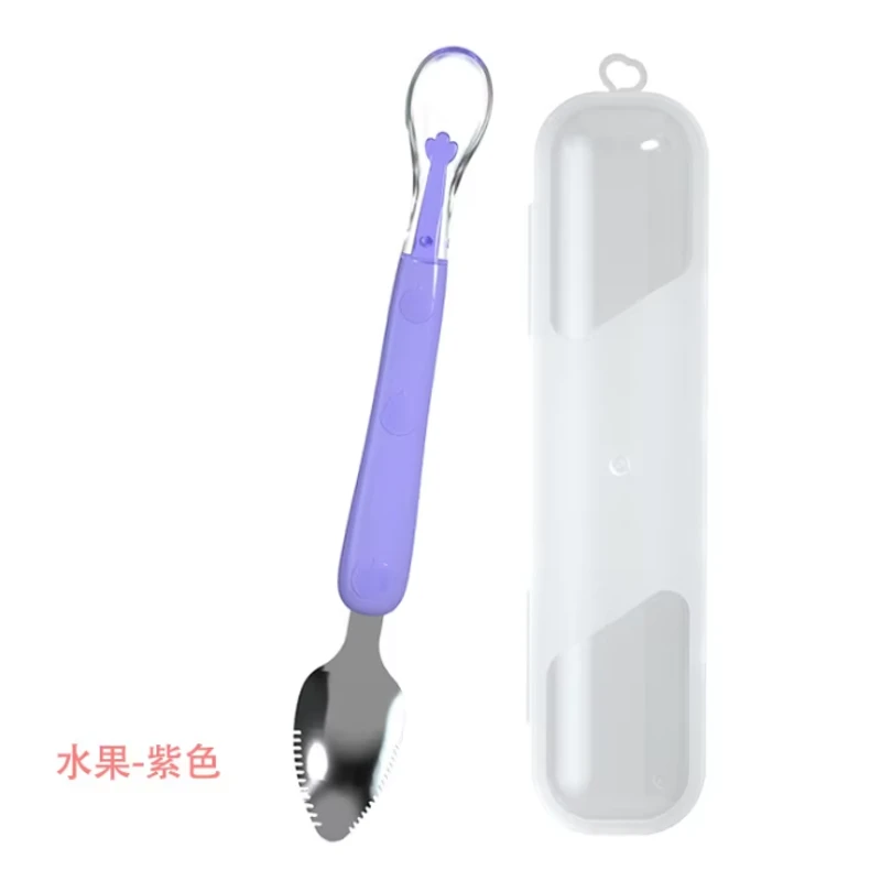 Double Head Baby Silicone Food Spoon - Thumbnail 5