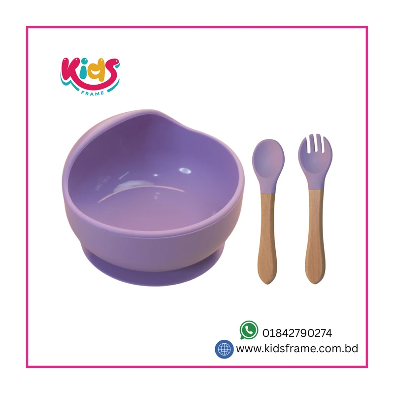Baby Feeding silicone bowl set BPA Free (Purple)