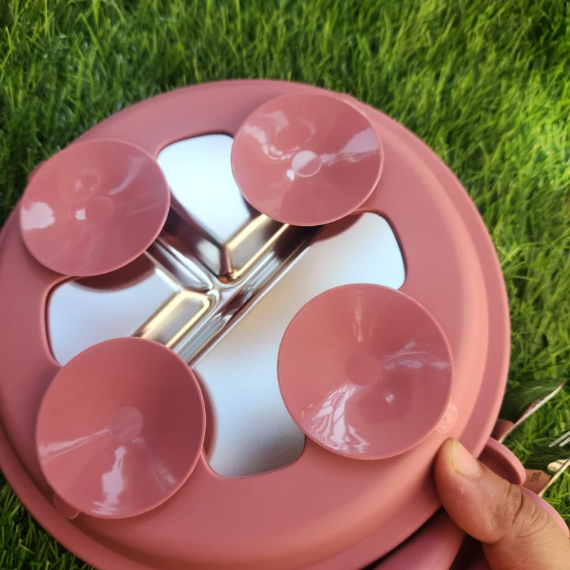 Steel Baby Plate – BPA Free & Safe (Rose Pink)