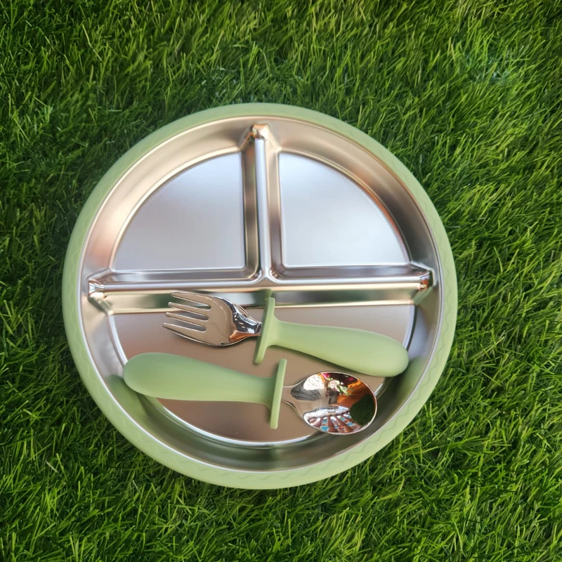 Steel Baby Plate – BPA Free & Safe (Green)