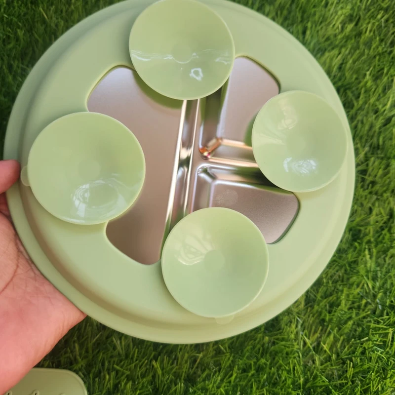 Steel Baby Plate – BPA Free & Safe (Green) - Image 3