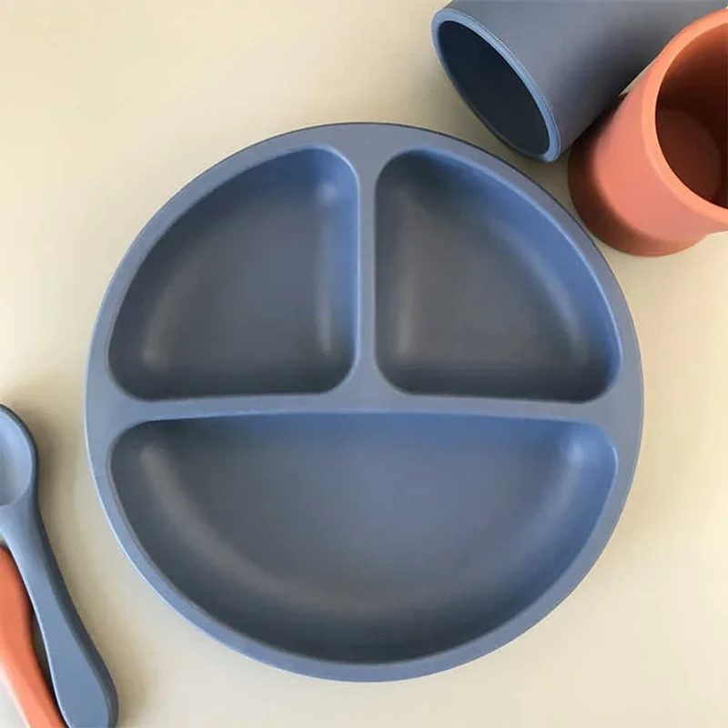 Silicone Baby Plate – BPA Free & Safe (Deep Blue)