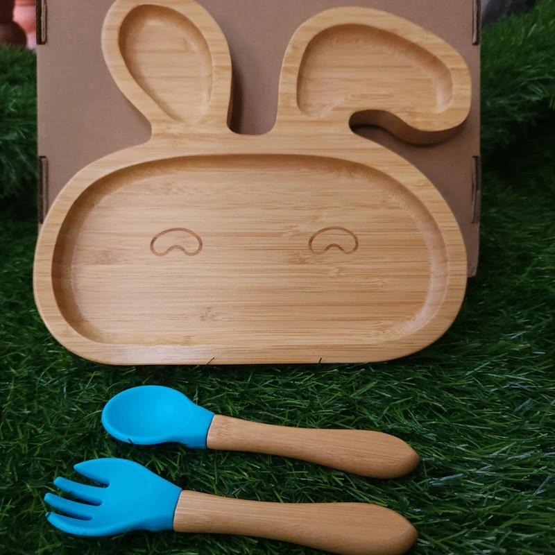 Toddler Suction Rabbit/Bunny Bamboo Plate for Kids - Image 3