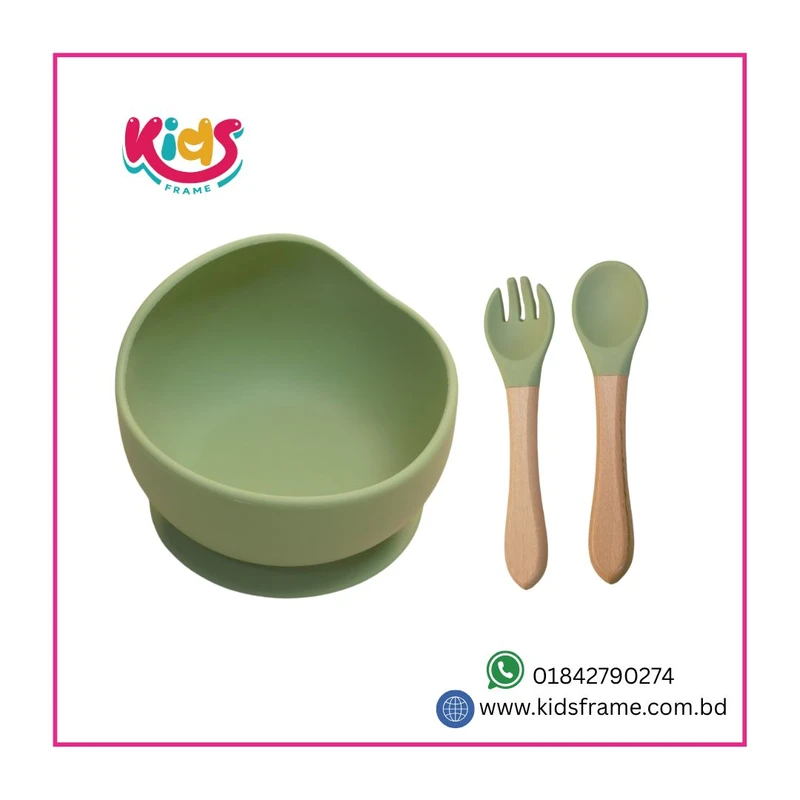 Baby Feeding silicone bowl set BPA Free (Green)