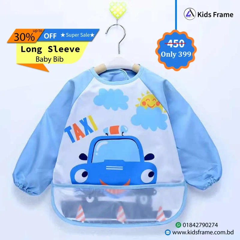 Full Sleeved Baby Bib Waterproof And Dirty Eating Bib