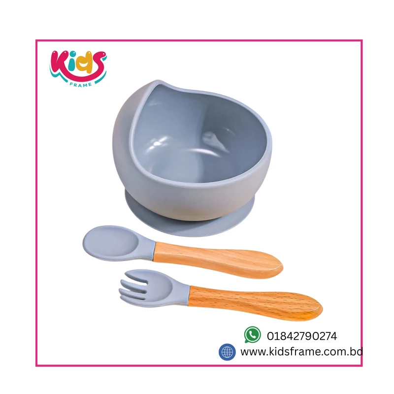 Baby Feeding silicone bowl set BPA Free (Sky Blue)