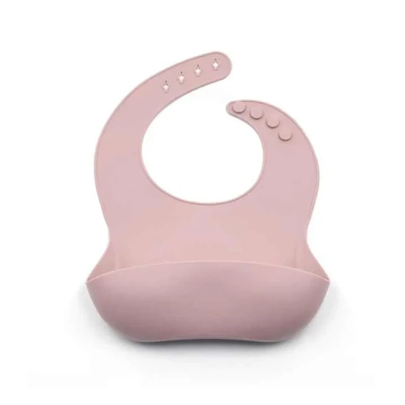 Bpa Free Silicone Baby Bibs For Eating (Peach Pink)