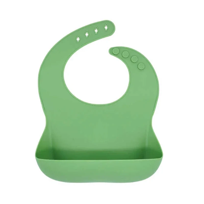 Bpa Free Silicone Baby Bibs For Eating (Green)