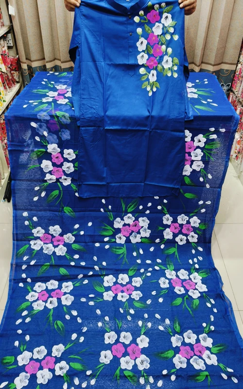 স্টাইল ও ভালোবাসার মিশেলে হ্যান্ড প্রিন্ট কাপল ড্রেস