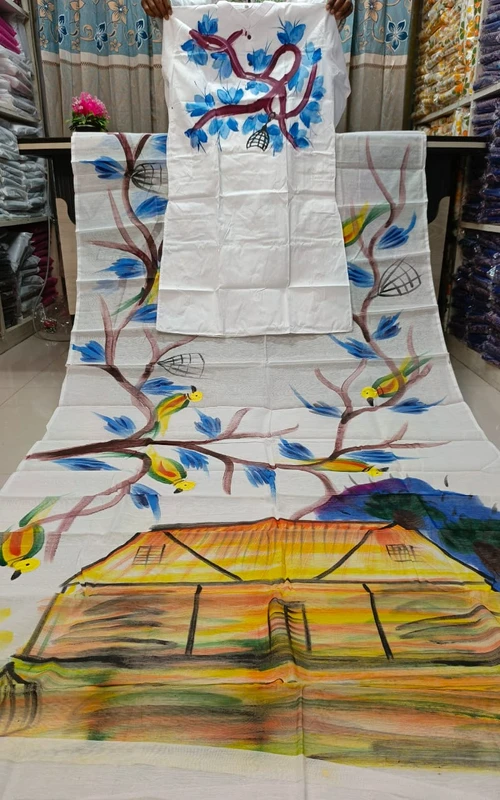 চোখ ধাঁধানো ডিজাইনের হ্যান্ড প্রিন্ট কাপল ড্রেস