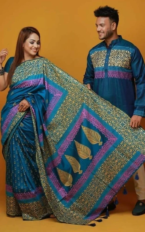 এখনই কিনুন অফারেশাড়ি পাঞ্জাবির কাপল ড্রেস
