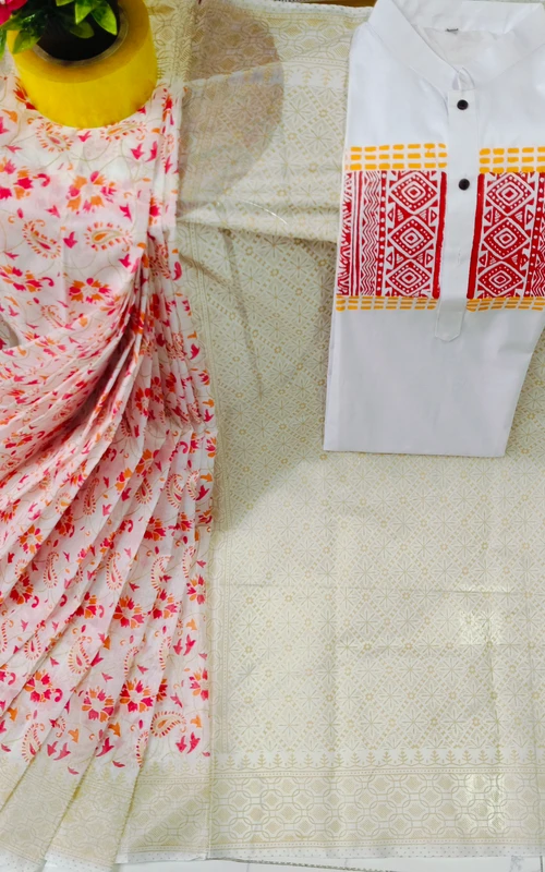 বাজারের সেরা দামে শাড়ি পাঞ্জাবির কাপল ড্রেস