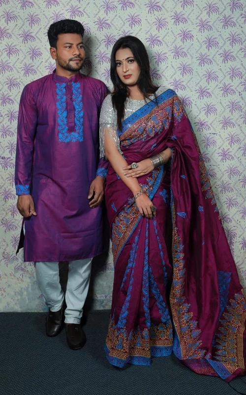বিশাল সেলে দারুন শাড়ি পাঞ্জাবির কাপল ড্রেস