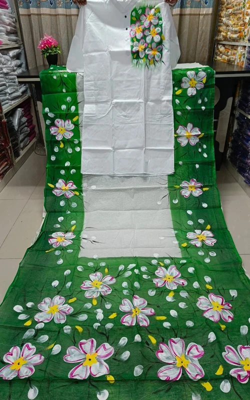 এক্সক্লুসিভ সেলে চমৎকার হ্যান্ড প্রিন্ট কাপল ড্রেস