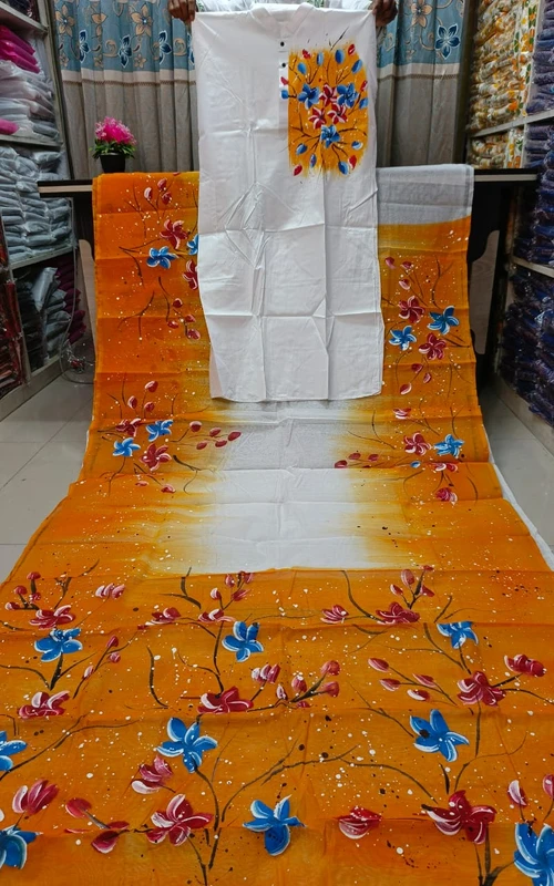 এক্সক্লুসিভ সেলে চমৎকার হ্যান্ড প্রিন্ট কাপল ড্রেস