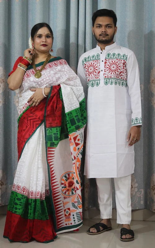অবিশ্বাস্য সেলে শাড়ি পাঞ্জাবির কাপল ড্রেস