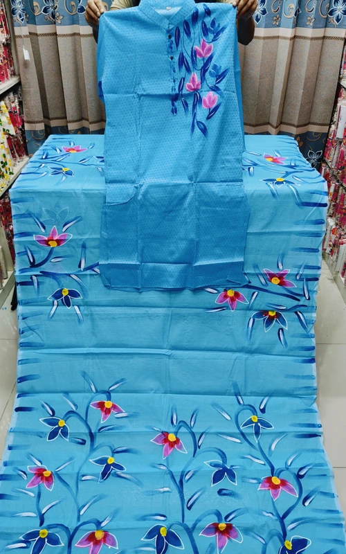 ভালোবাসার রঙে রঙিন হ্যান্ড প্রিন্ট কাপল ড্রেস