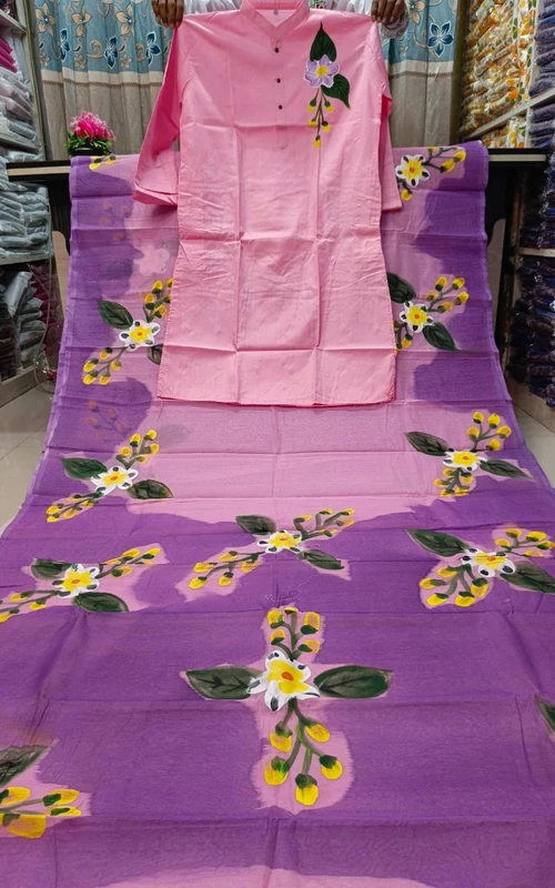 বাজার মাতানো ভাইরাল হ্যান্ড প্রিন্ট কাপল ড্রেস