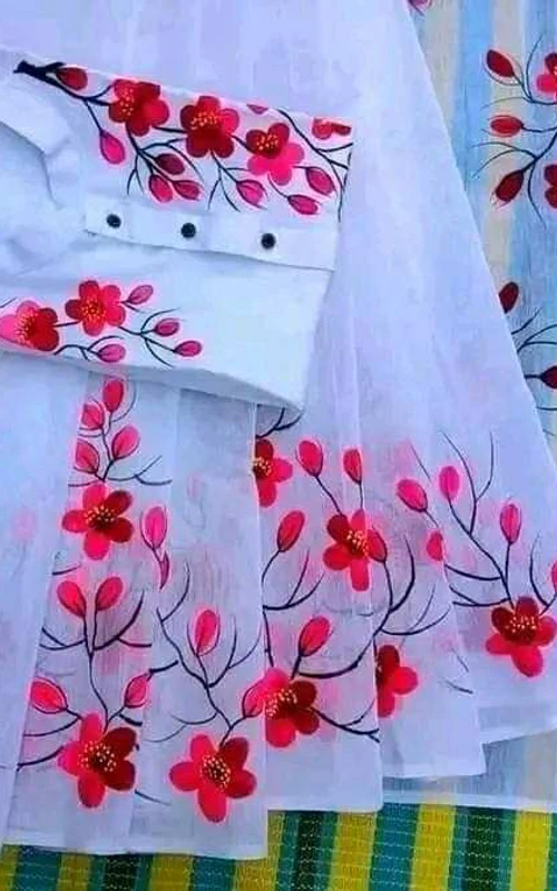 কম দামে সেরা মানের হ্যান্ড প্রিন্ট কাপল ড্রেস