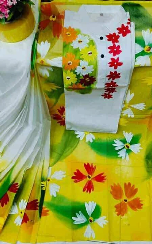 প্রিমিয়াম লুকে নতুন হ্যান্ড প্রিন্ট কাপল ড্রেস