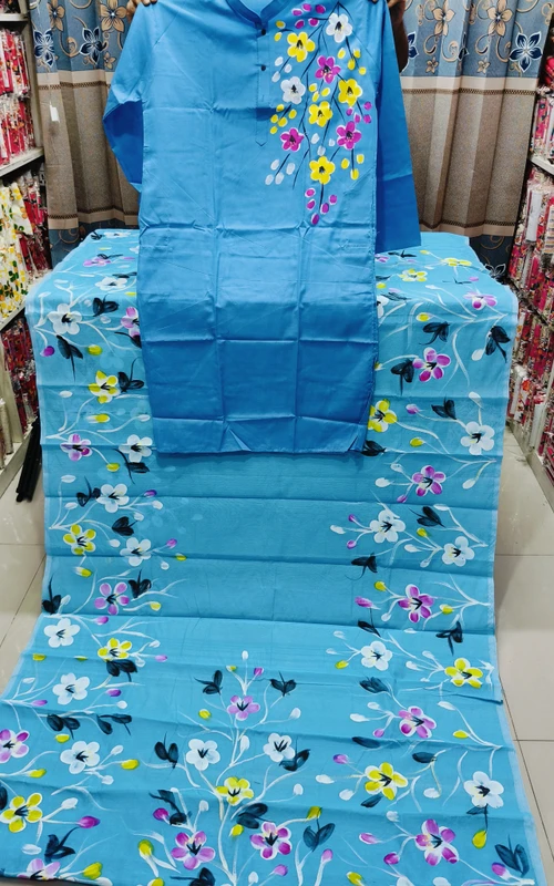 কম দামে সেরা মানের হ্যান্ড প্রিন্ট কাপল ড্রেস