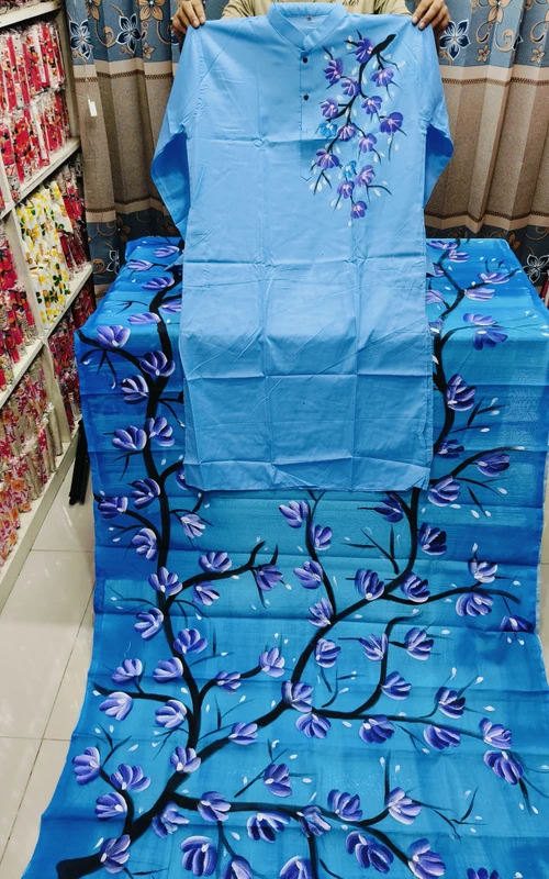 বাজার মাতানো ভাইরাল হ্যান্ড প্রিন্ট কাপল ড্রেস
