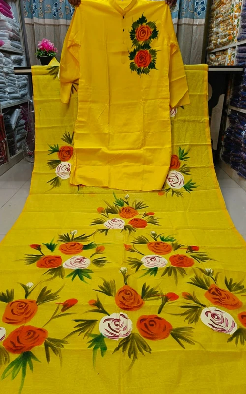 যেকোনো সময় পরার মতো হ্যান্ড প্রিন্ট কাপল ড্রেস