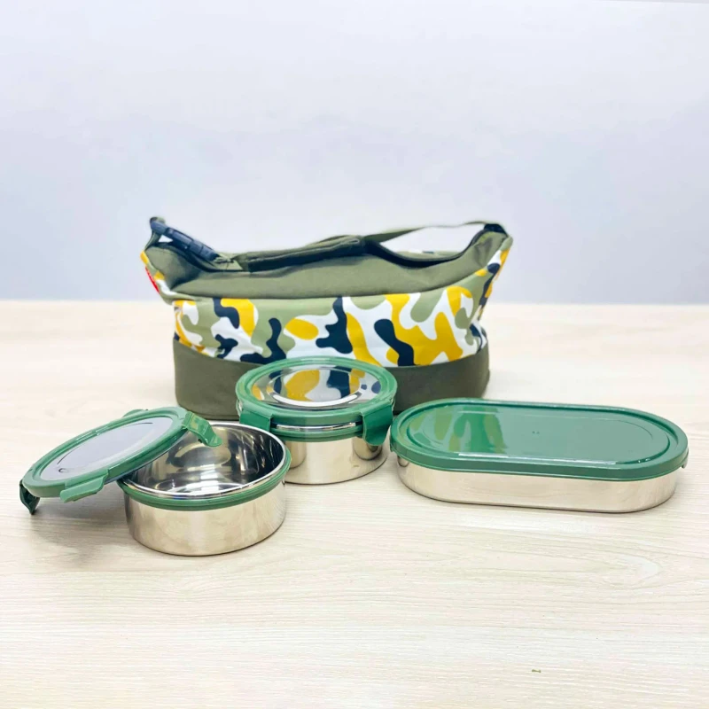 MILTON Stainless Steel Lunch box With Bag