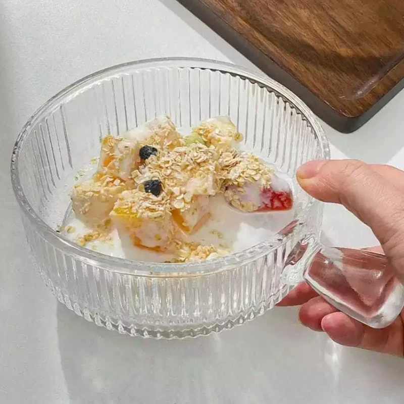 750 ml Glass Bowl Noodle Mole with Handle Resto Mole