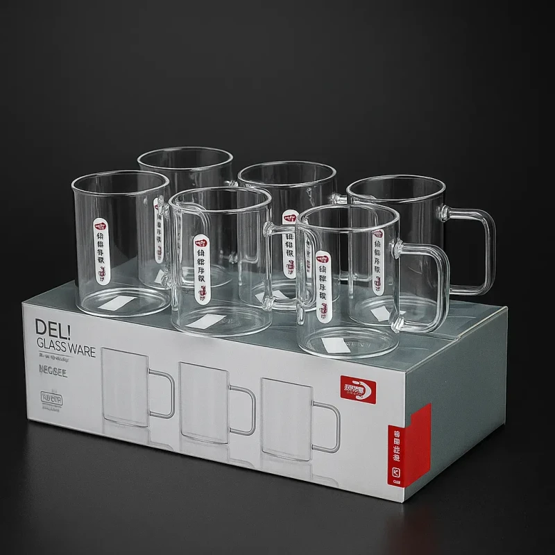 6pcs Fireproof Transparent Mug set 270ml