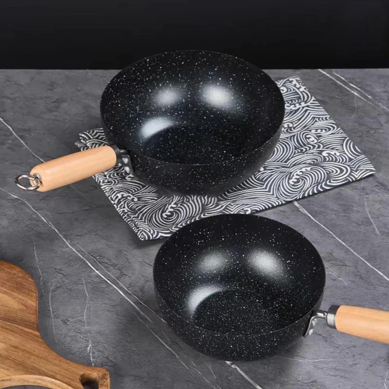 Non Stick Frying pan with wooden Handle - Image 3