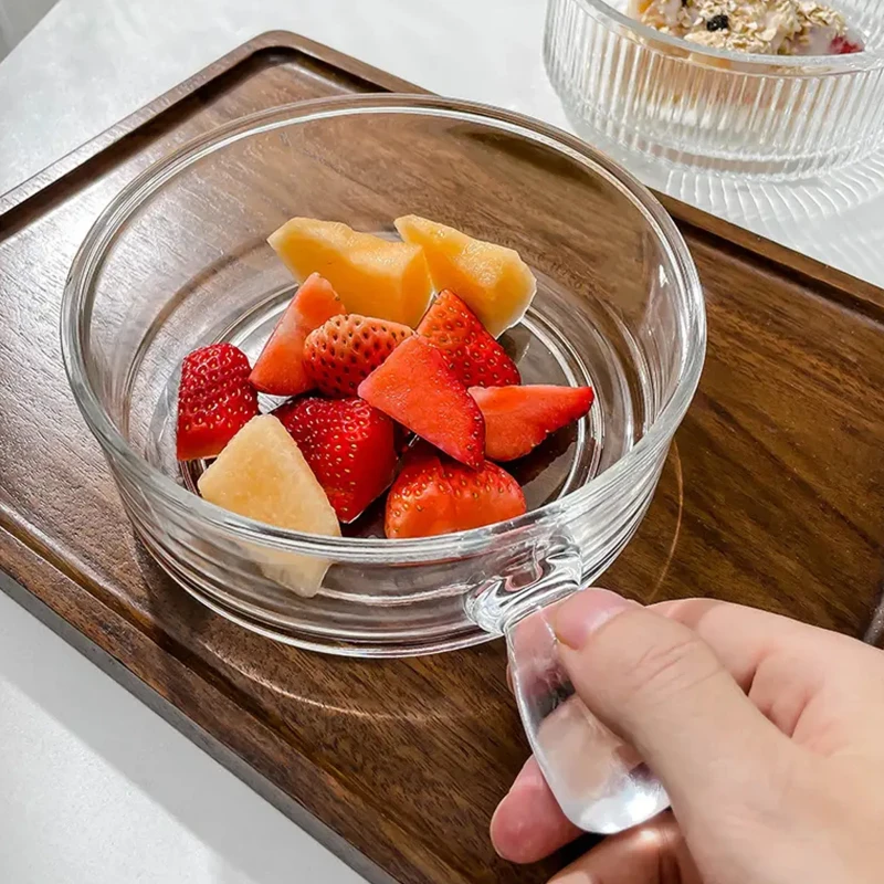750 ml Clean Glass Bowl Noodle Mole with Handle Resto Mole