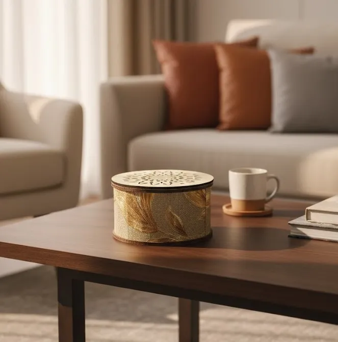 Round Wooden Jewelry Box