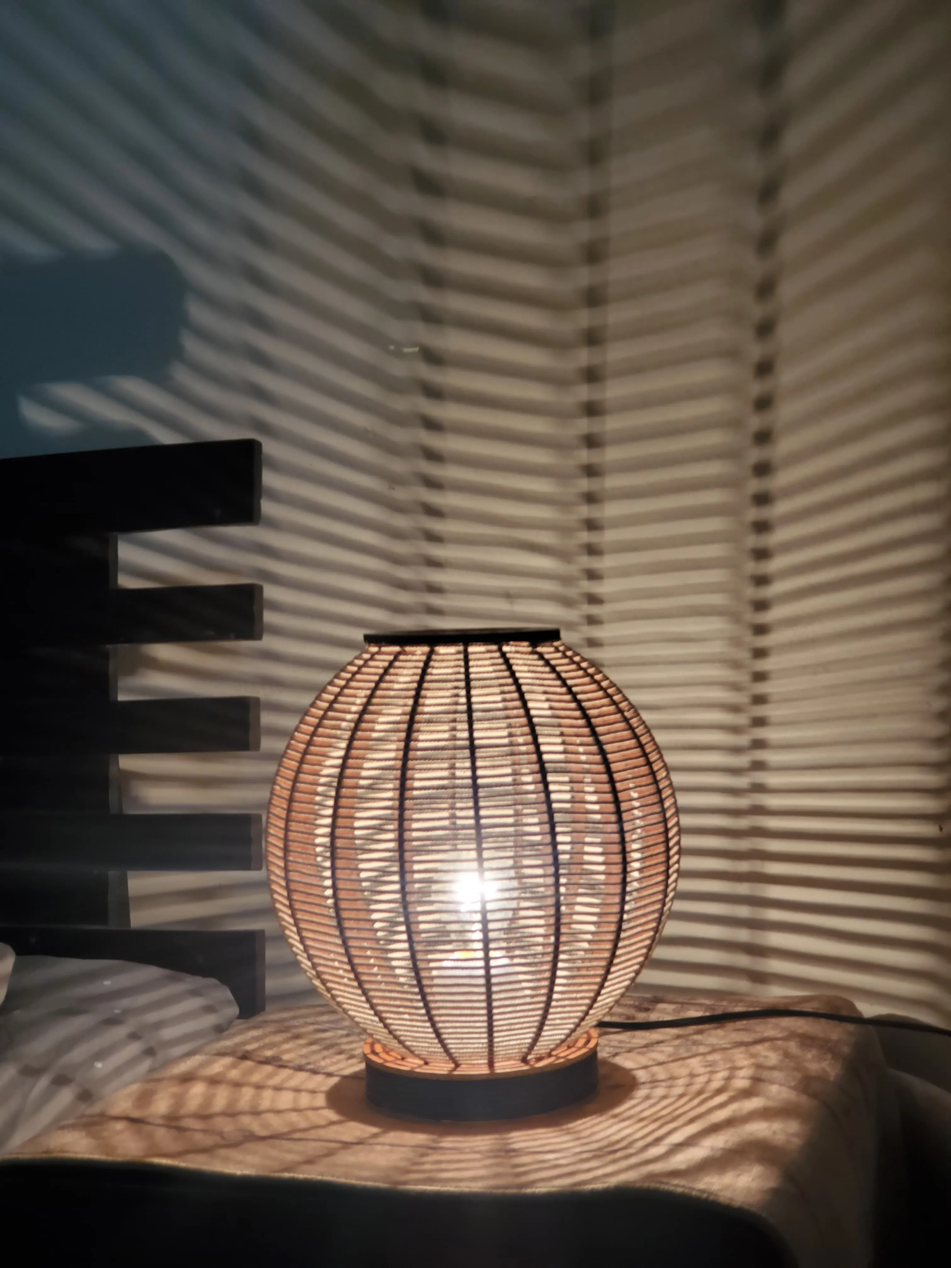Handcrafted Wooden Bedside Table Lamp