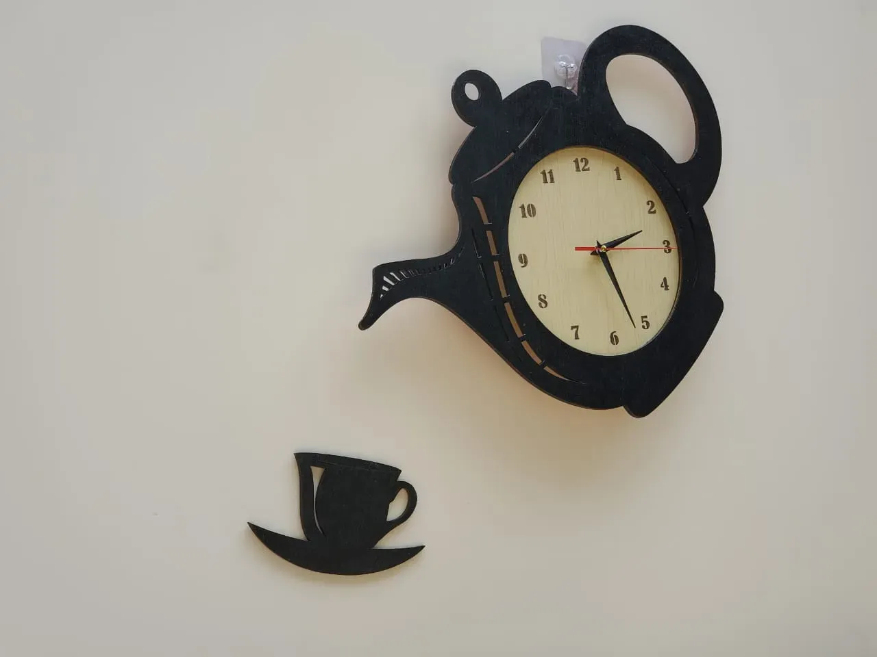 ketli cup wooden wall clock - Thumbnail 3