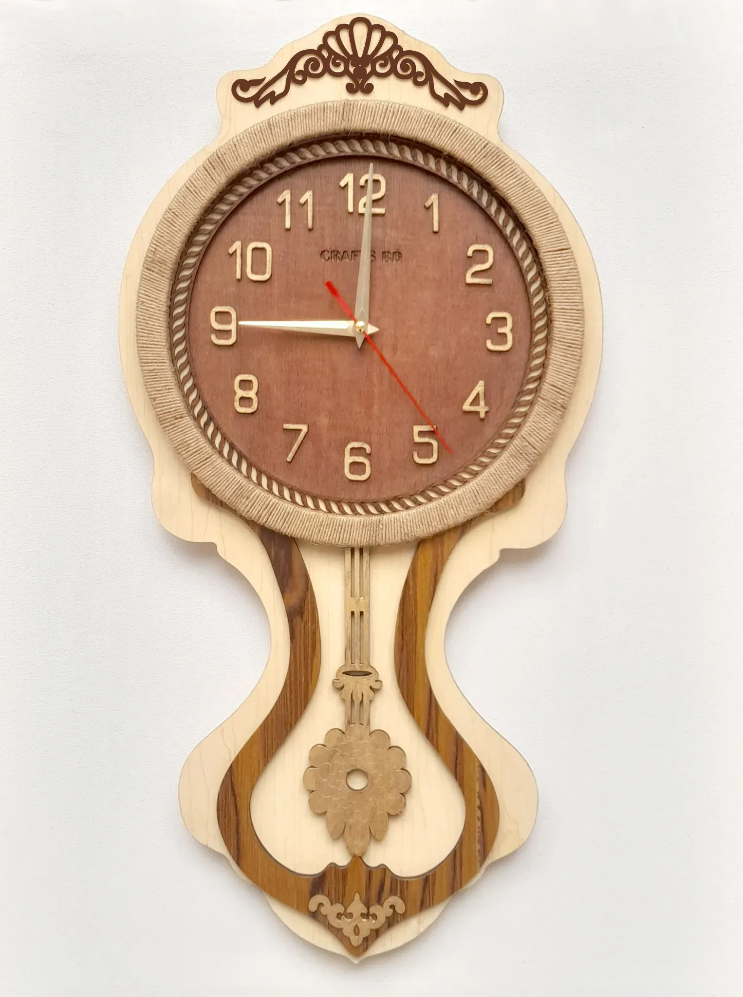 premium wooden wall clock - Thumbnail 4