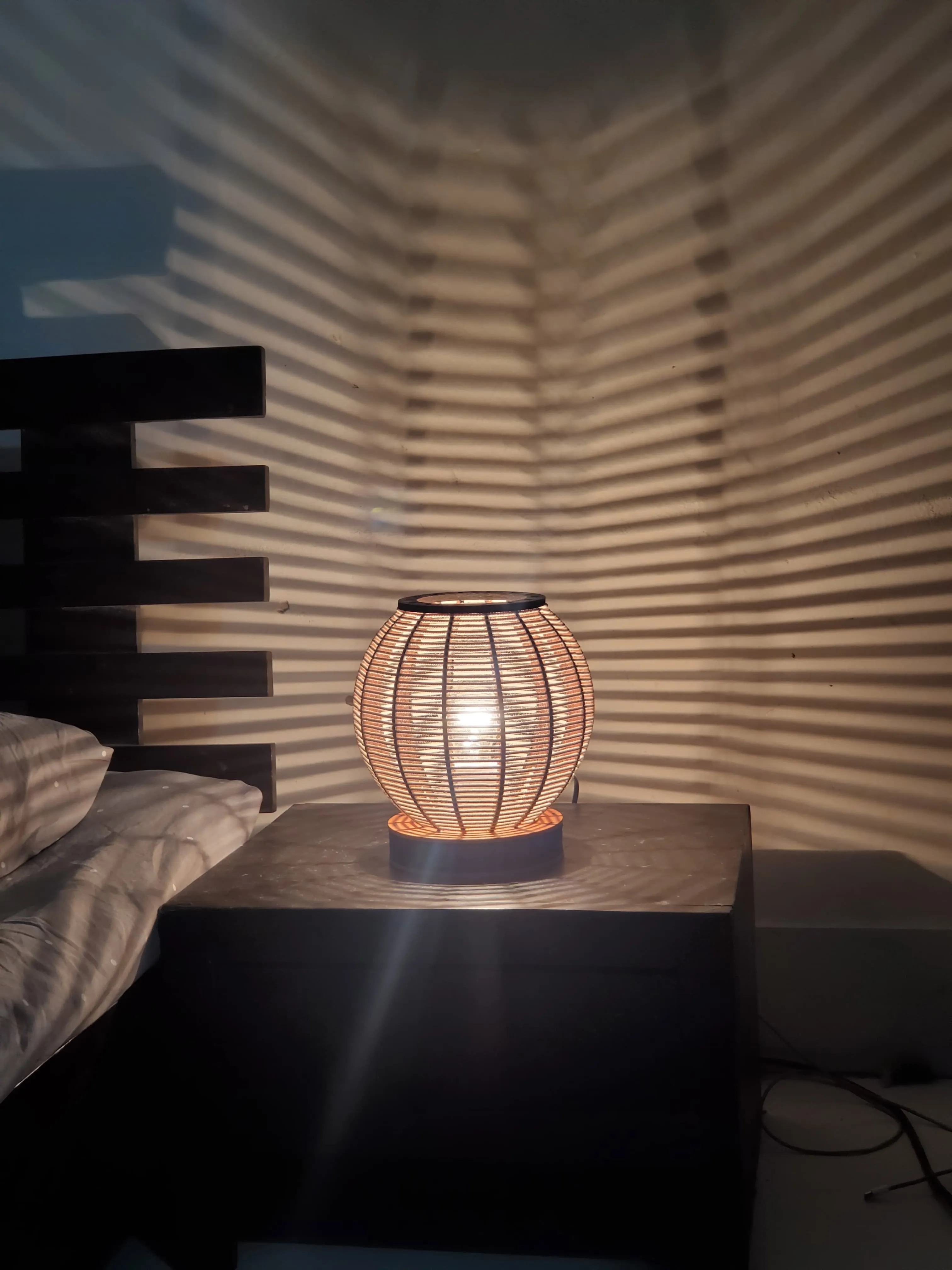 Handcrafted Wooden Bedside Table Lamp (small)
