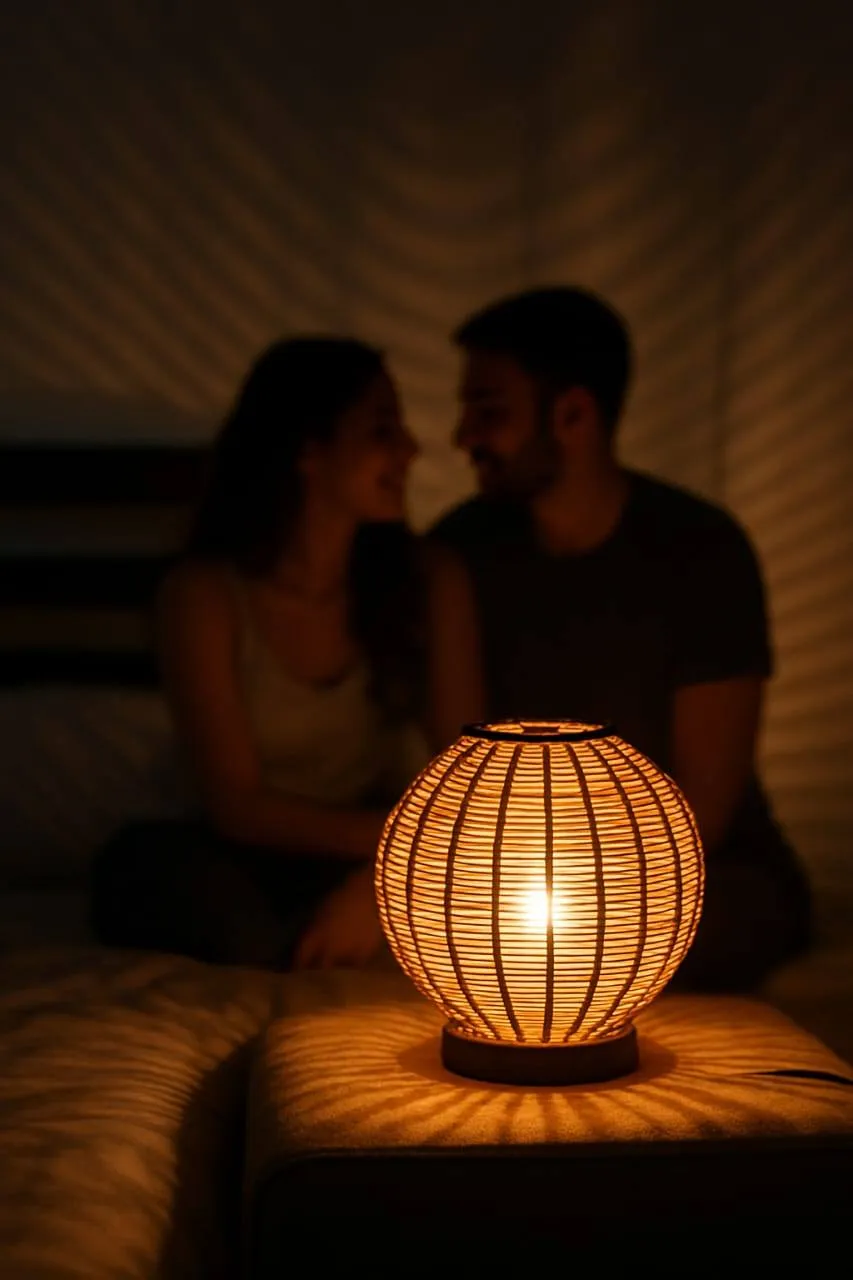 Handcrafted Wooden Bedside Table Lamp (small) - Thumbnail 5