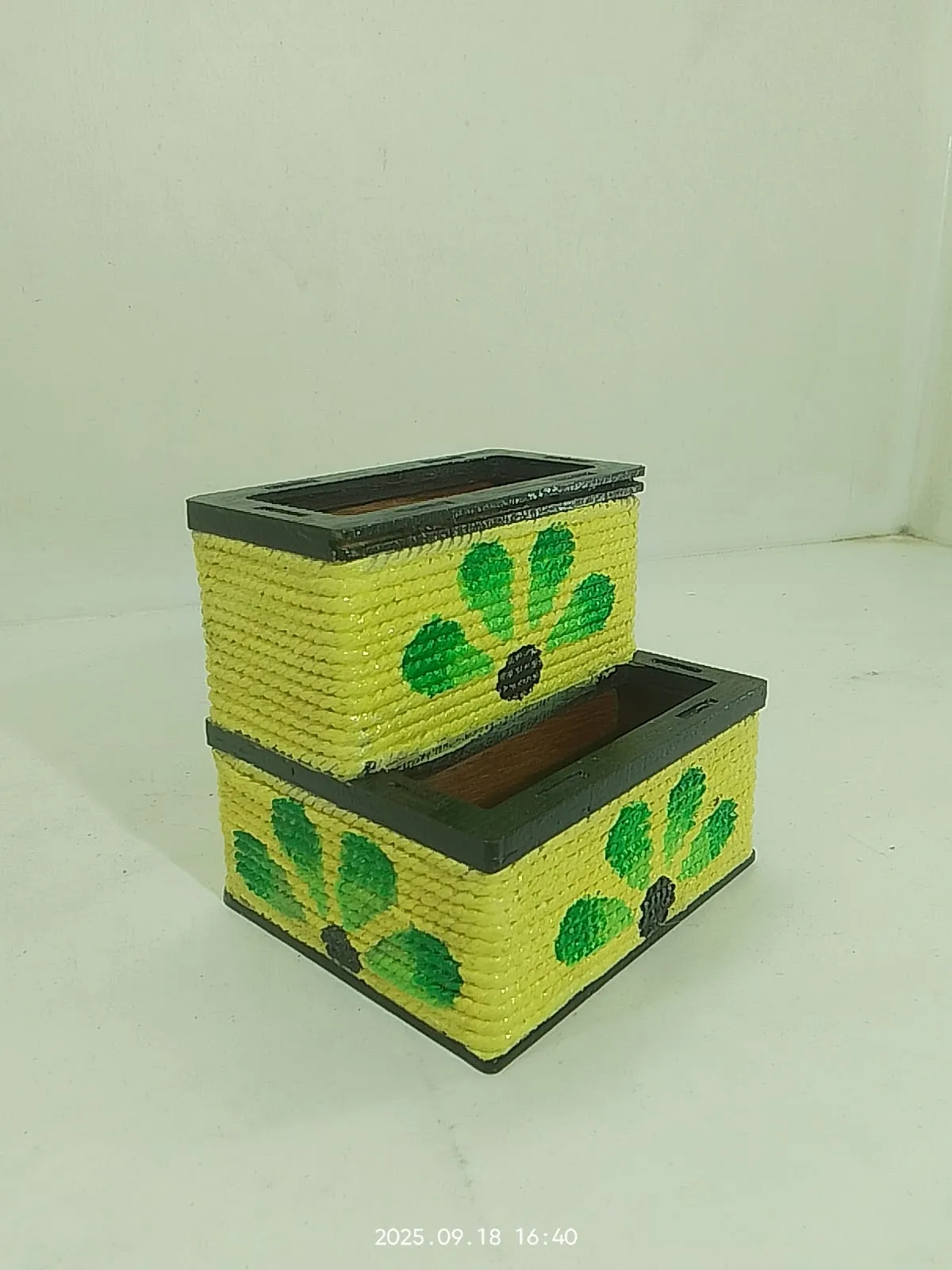 Wooden Hand-Painted Pen Holder