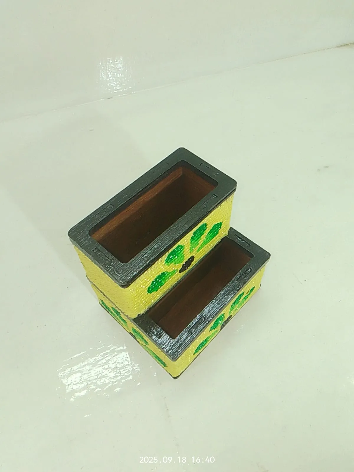 Wooden Hand-Painted Pen Holder