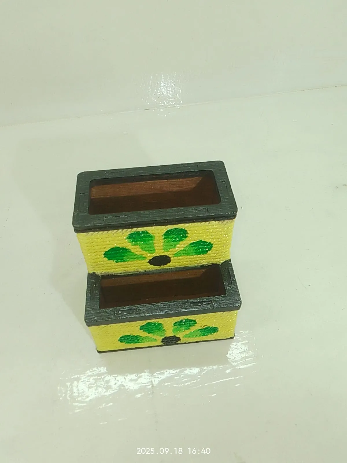 Wooden Hand-Painted Pen Holder - Thumbnail 3