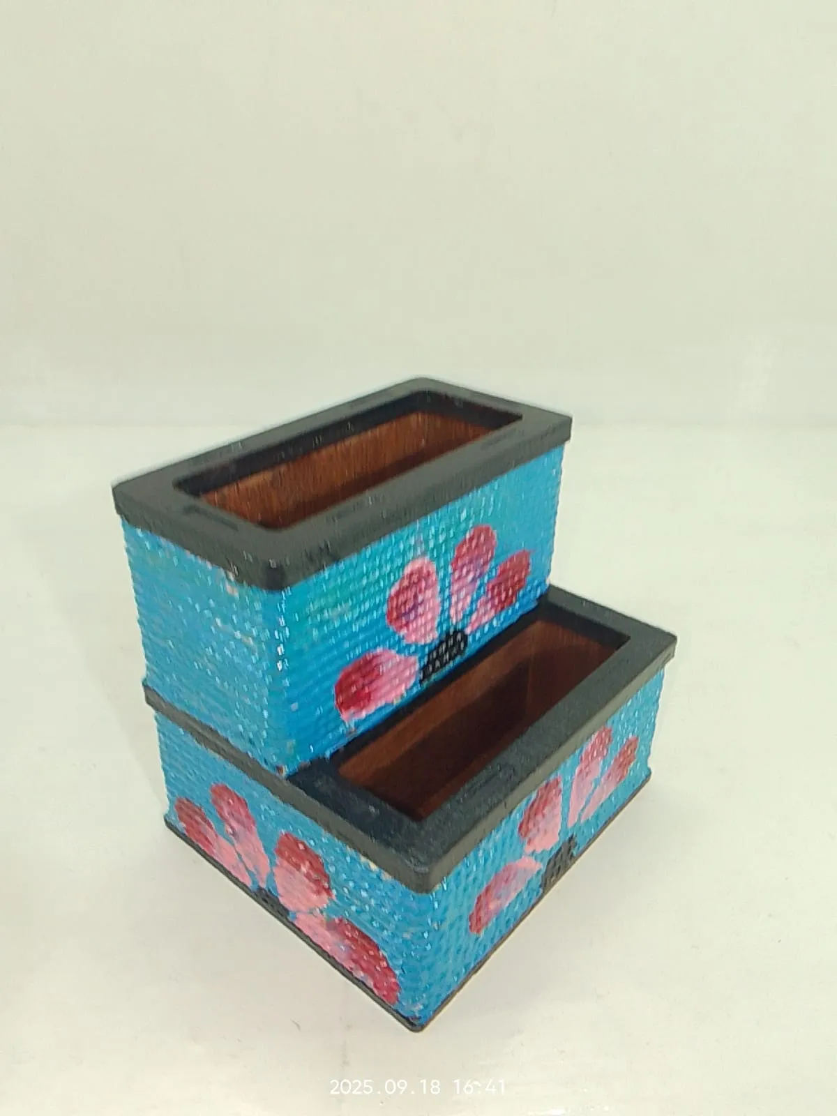 Wooden Hand-Painted Pen Holder
