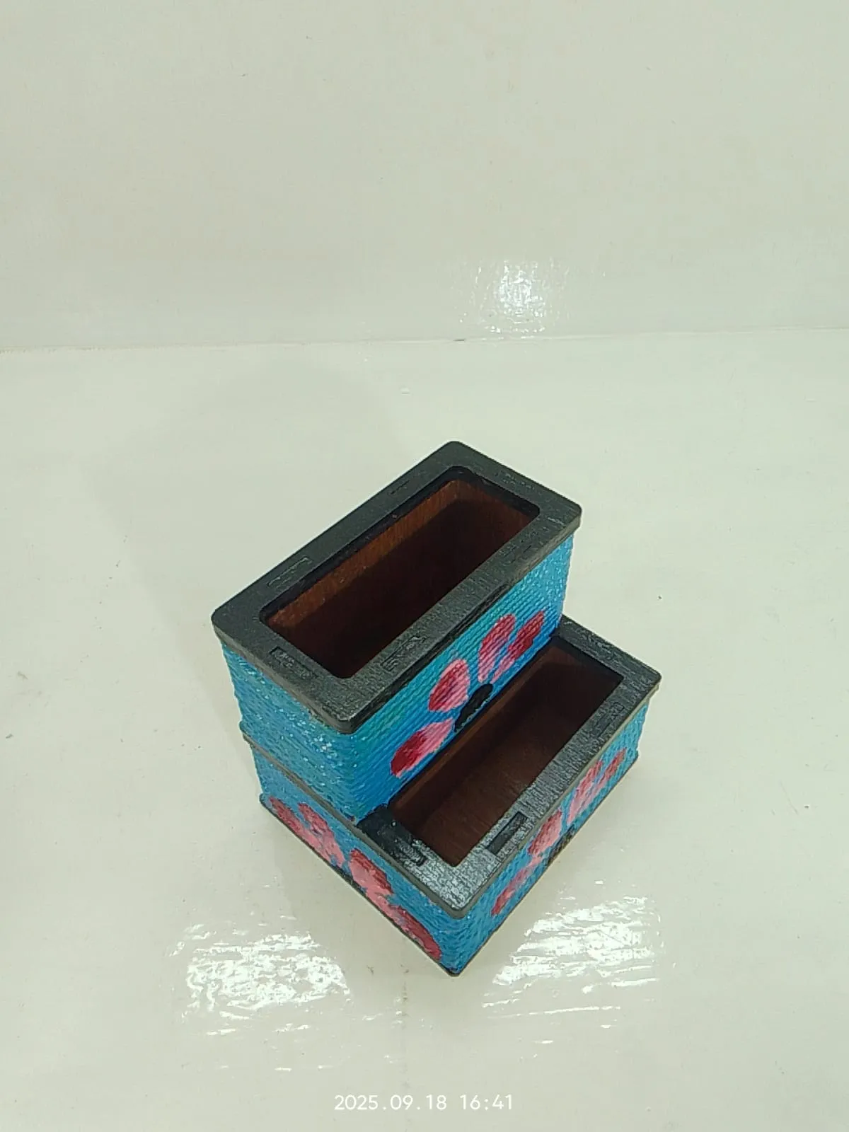 Wooden Hand-Painted Pen Holder
