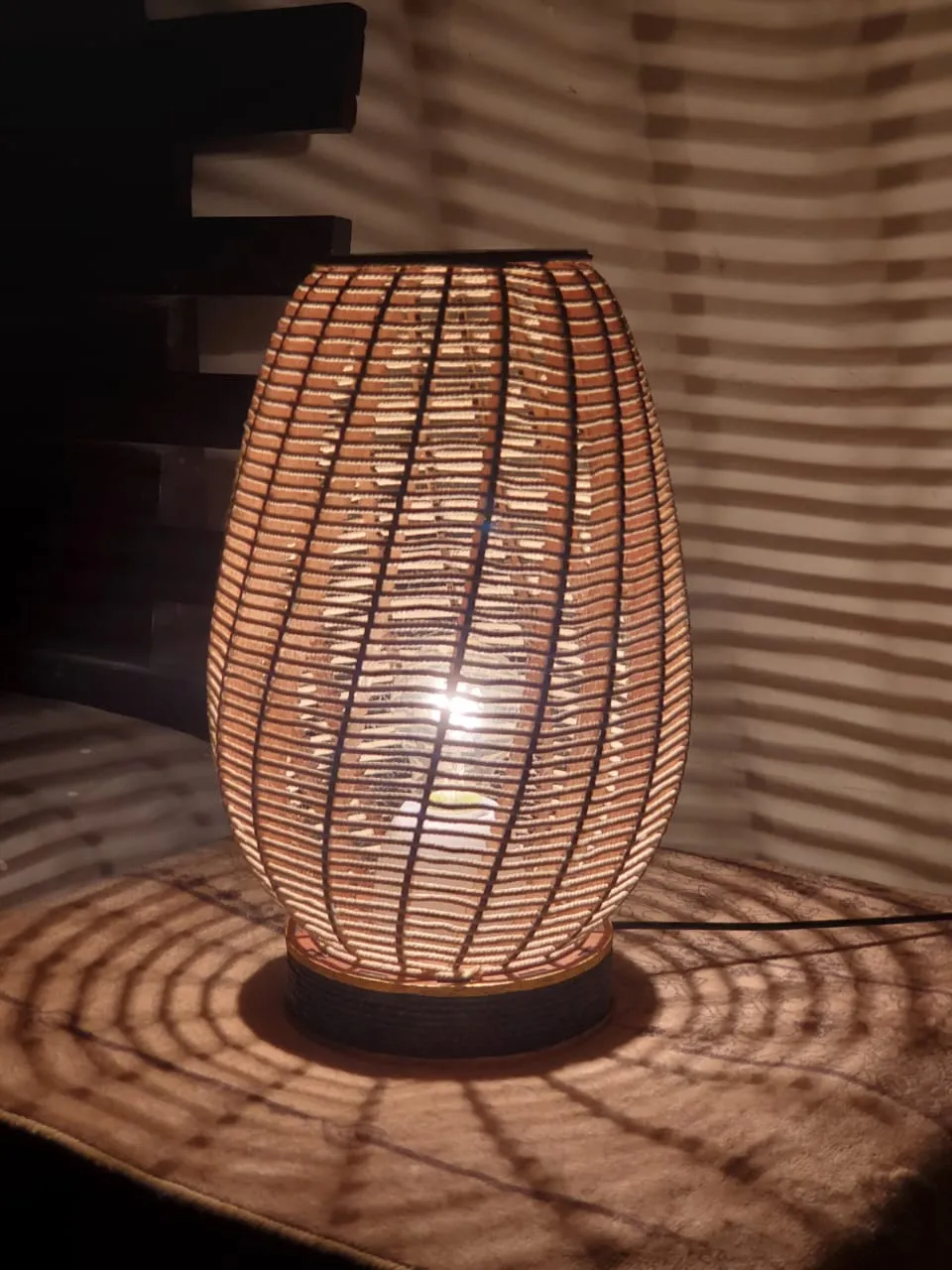 Handcrafted Wooden Bedside Table Lamp