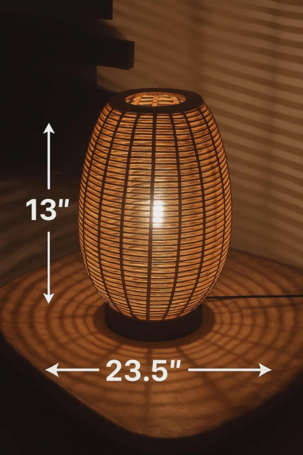 Handcrafted Wooden Bedside Table Lamp - Thumbnail 7