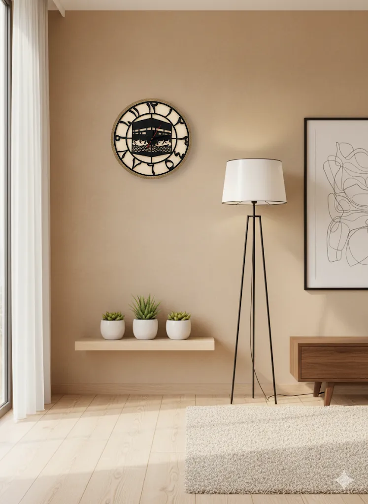 Wooden Islamic Wall Clock – Timeless Elegance in Every Detail