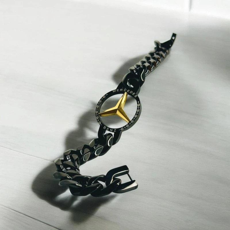 Mercedes Stainless Steel Men’s Bracelet- Silver - Image 3
