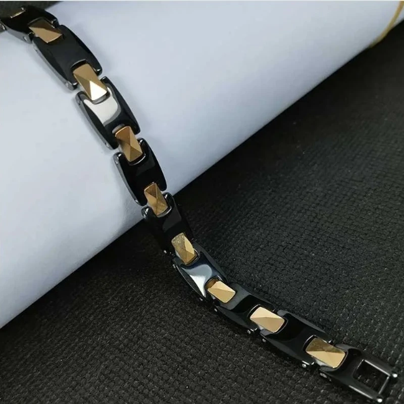 Ceramic Bracelet Golden Stone