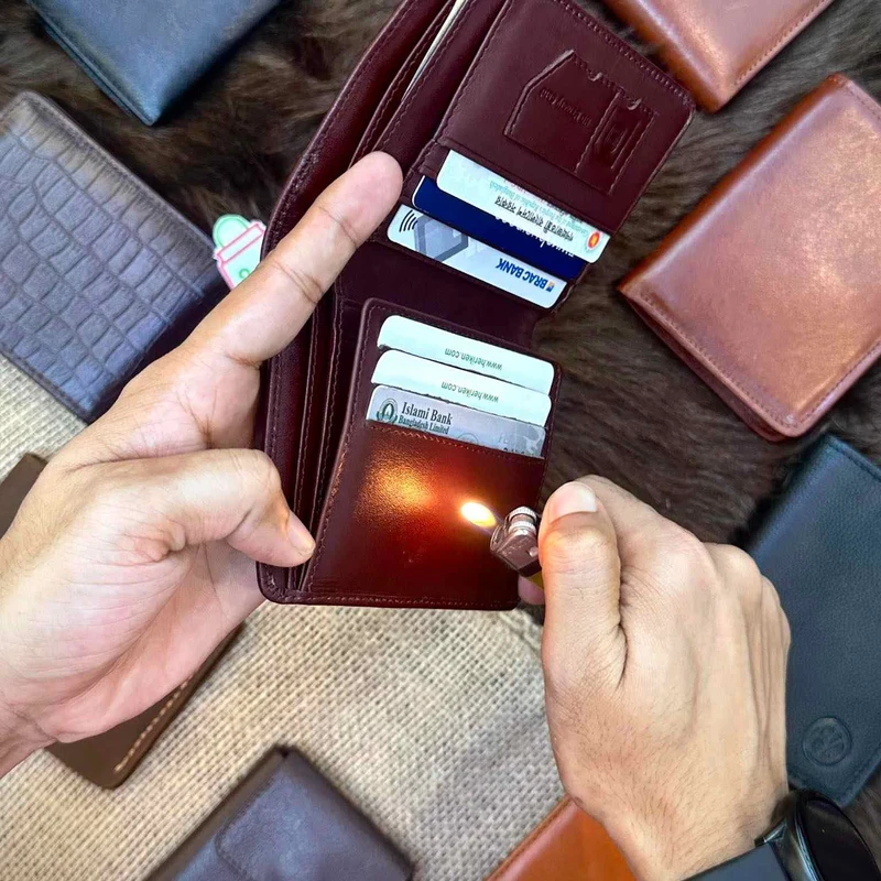 Antique Brown Leather Wallet - Image 3